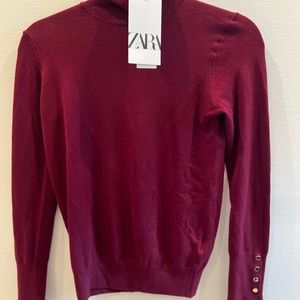 NWT ZARA Basic Turtleneck Knit Sweater - Size S